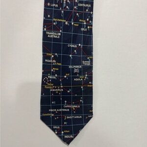 Museum Artifacts 100%Silk Celestial Navy Star Map Tie